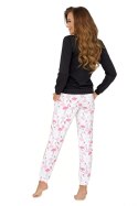 Piżama Damska Model Flamingo Black - Donna Donna