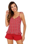 Piżama Damska Model Love 1/2 Red - Donna Donna