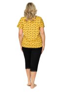 Piżama Damska Model Queen 3/4 Plus Size Musztard - Donna Donna