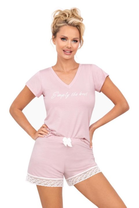 Piżama Damska Model Simply 1/2 Powder Pink - Donna Donna