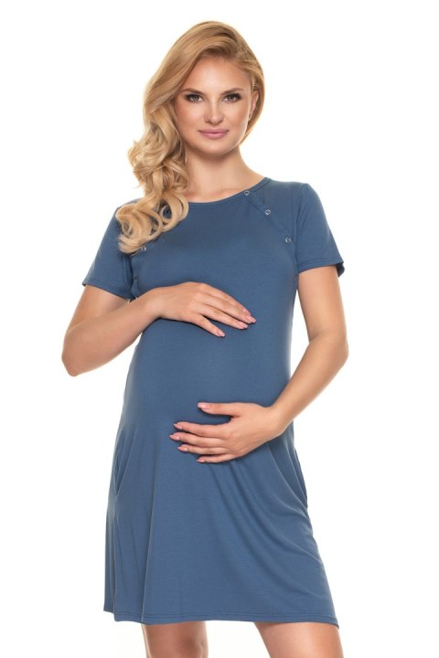 Koszulka nocna Koszula Nocna Ciążowa Model 0192 Blue - PeeKaBoo PeeKaBoo