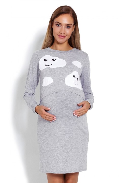 Koszulka nocna Koszula Nocna Ciążowa Model 1682 Grey - PeeKaBoo PeeKaBoo