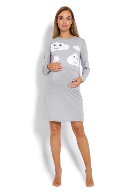 Koszulka nocna Koszula Nocna Ciążowa Model 1682 Grey - PeeKaBoo PeeKaBoo