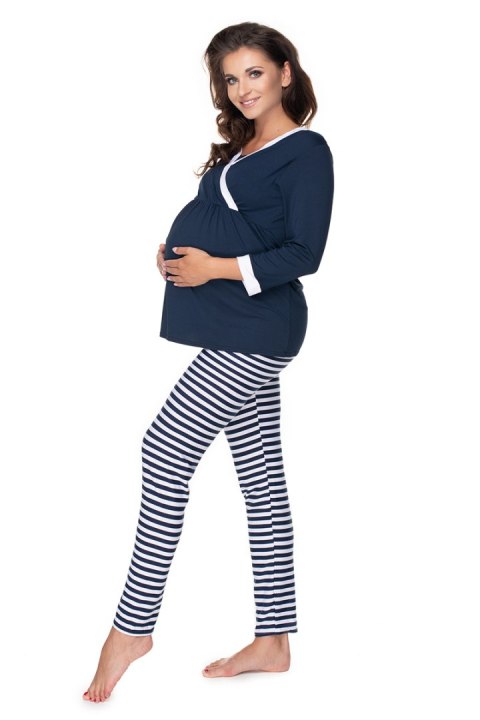 Piżama Ciążowa Model 0150 Navy/White - PeeKaBoo PeeKaBoo