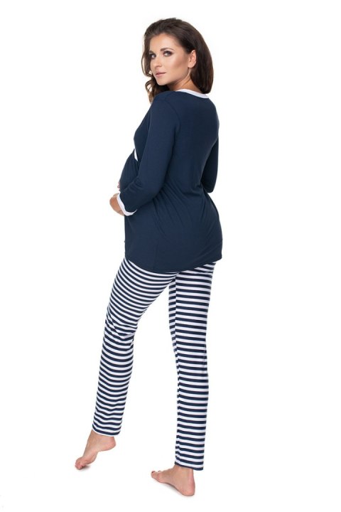 Piżama Ciążowa Model 0150 Navy/White - PeeKaBoo PeeKaBoo