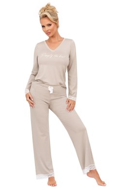 Piżama Damska Model Simply Long Beige - Donna Donna