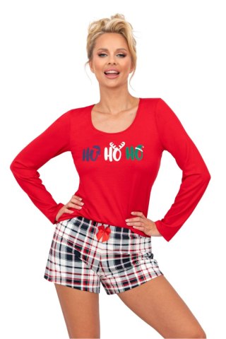 Piżama Damska Model Ho Ho II Red - Donna Donna