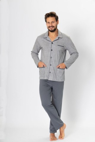 Piżama Męska Model Ambroży 196 Grey Melange - M-Max M-Max