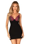 Komplet Model Rosenty Chemise Black/Pink - Obsessive Obsessive